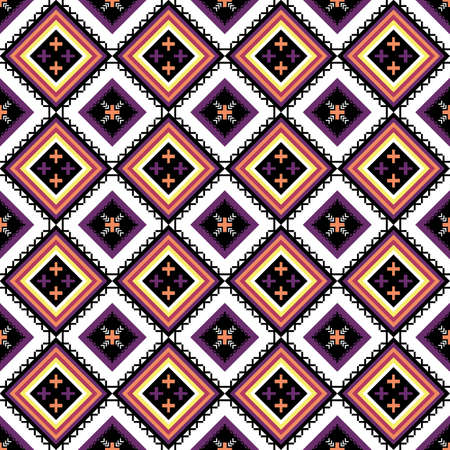 Colorful Geometric ethnic oriental pattern traditional Design for background,carpet,wallpaper,clothing,wrapping,Batik,fabric, illustration embroidery style.の写真素材