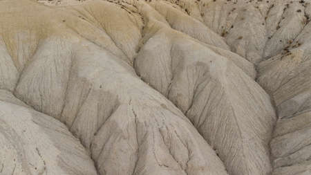 lunar landscape with badlands formations with incredible shapes in Murciaの写真素材