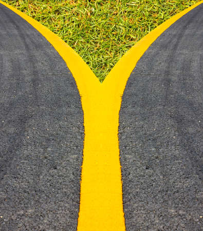 street Surface street lines edge line Yellowの写真素材