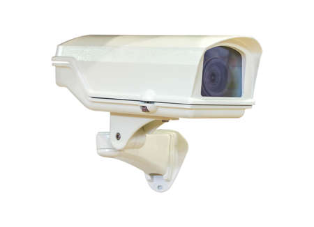 cctv security camera on white background.