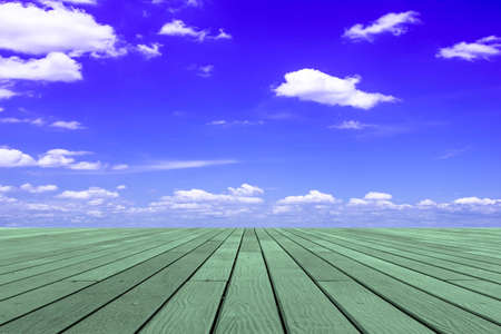 wooden floor pattern sky background.の写真素材