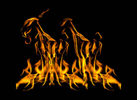 fire flame with sparks on a black background