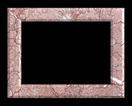 frame marble vintage isolated on black backgroundの写真素材