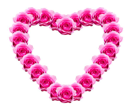 Rose heart isolated on white background.の写真素材