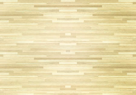 Hardwood maple basketball court floor viewed from above.の写真素材