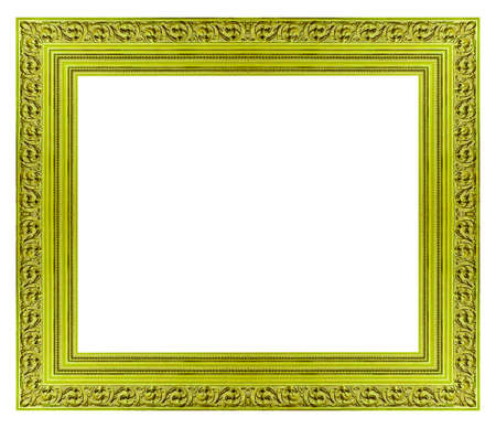 gold frame isolated on white background.の写真素材