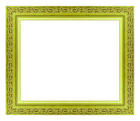 gold frame isolated on white background.の写真素材