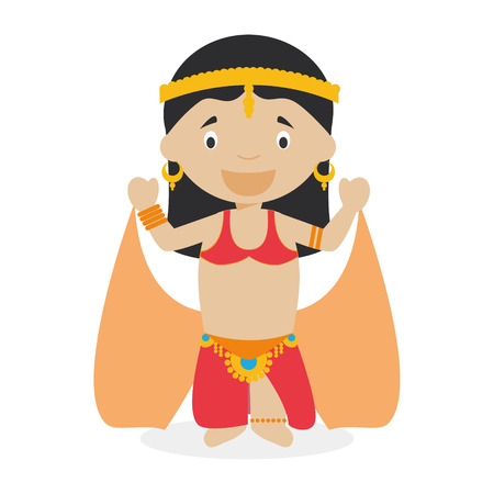 Bellydancer girl dressed in the traditional way Vector Illustrationのイラスト素材