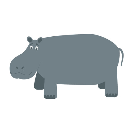 Illustration for Cute cartoon hippo vector illustration - Royalty Free Image