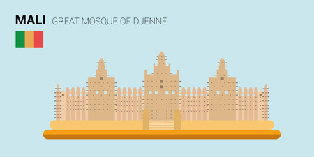 Monuments and landmarks Vector Collection: Great Mosque of Djenne.のイラスト素材