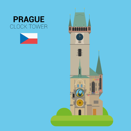 Monuments and landmarks Vector Collection: Astronomical Clock Tower.のイラスト素材
