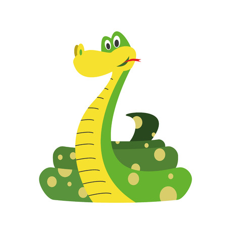 Cute cartoon snake vector illustrationのイラスト素材