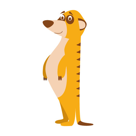 Cute cartoon vector illustration meerkatのイラスト素材