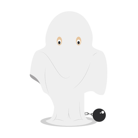 Cartoon illustration of a funny ghost for childrenのイラスト素材