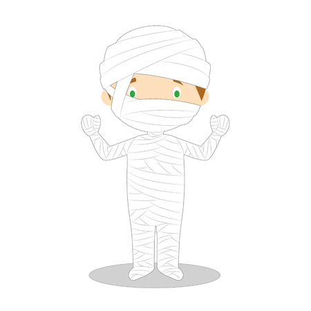 Cartoon illustration of a funny mummy for childrenのイラスト素材