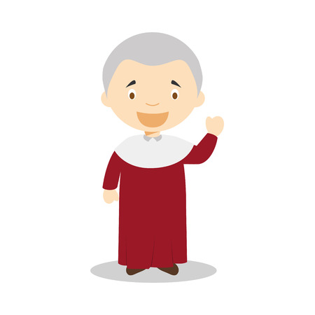 Montesquieu cartoon character. Vector Illustration. Kids History Collectionのイラスト素材