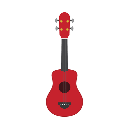 Vector illustration of an ukulele in cartoon style isolated on white backgroundのイラスト素材