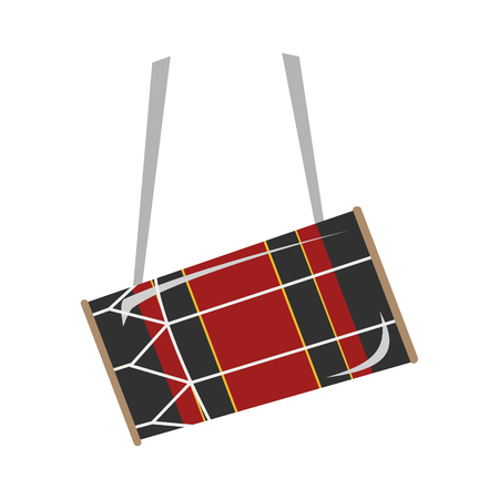 Vector illustration of a boduberu drum in cartoon style isolated on white backgroundのイラスト素材