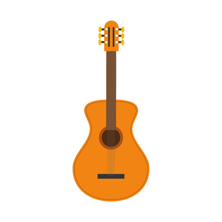 Vector illustration of a Classic guitar in cartoon style isolated on white backgroundのイラスト素材