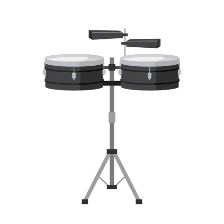 Drums in cartoon style isolated on white background vector illustration.のイラスト素材