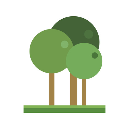 Cute cartoon vector illustration of a tree groupのイラスト素材