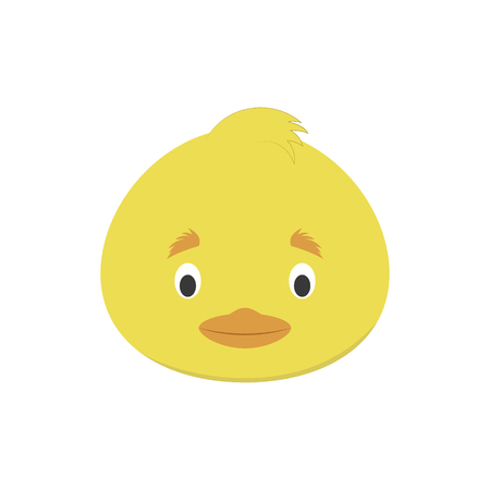 Chick face in cartoon style for children. Animal Faces Vector illustration Seriesのイラスト素材