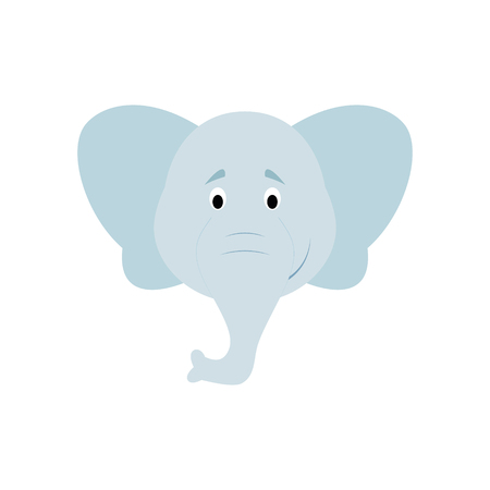 Elephant face in cartoon style for children. Animal Faces Vector illustration Seriesのイラスト素材