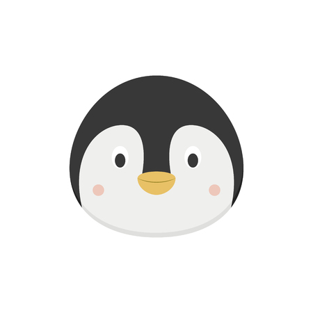 Penguin face in cartoon style for children. Animal Faces Vector illustration Seriesのイラスト素材