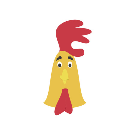 Rooster face in cartoon style for children. Animal Faces Vector illustration Seriesのイラスト素材