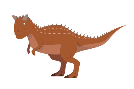 Carnotaurus vector illustration isolated in white background. Dinosaurs Collection.のイラスト素材