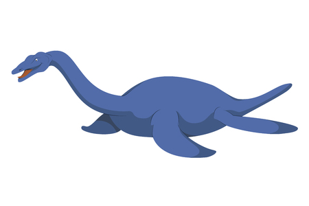 Plesiosaurus vector illustration isolated in white background. Dinosaurs Collection.のイラスト素材