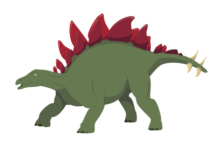 Stegosaurus vector illustration isolated in white background. Dinosaurs Collection.のイラスト素材