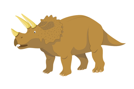 Triceratops vector illustration isolated in white background. Dinosaurs Collection.のイラスト素材
