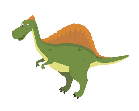Spinosaurus vector illustration in cartoon style for kids. Dinosaurs Collection.のイラスト素材