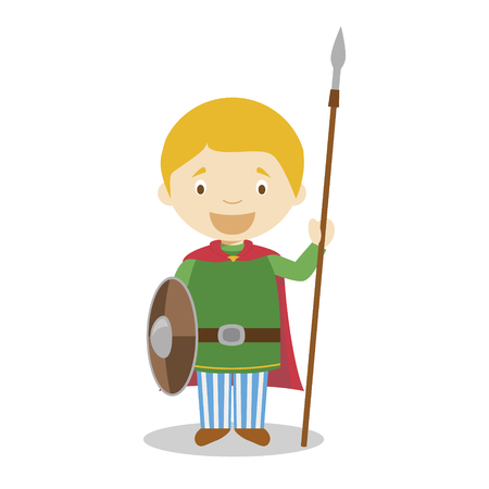 Gaul cartoon character. Vector Illustration. Kids History Collection.のイラスト素材