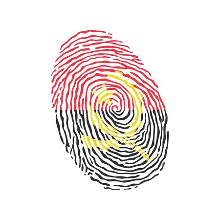 Fingerprint vector colored with the national flag of Angolaのイラスト素材