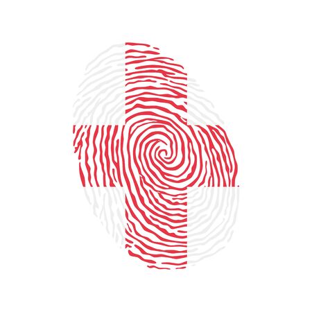 Fingerprint vector colored with the national flag of Englandのイラスト素材