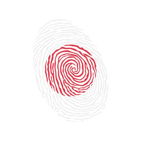 Fingerprint vector colored with the national flag of Japanのイラスト素材