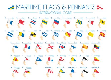 Maritime Flags and pennants International Code Vector Illustrationのイラスト素材