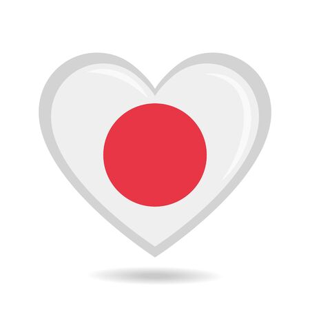 Japan national flag in heart shape vector illustrationのイラスト素材