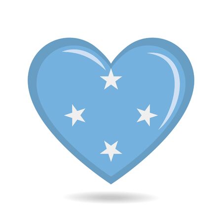 Micronesia national flag in heart shape vector illustrationのイラスト素材