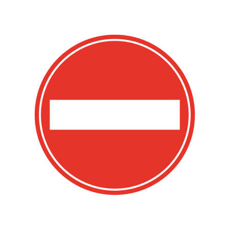 Rounded traffic signal in red and white, isolated on white background. Entry prohibitedのイラスト素材