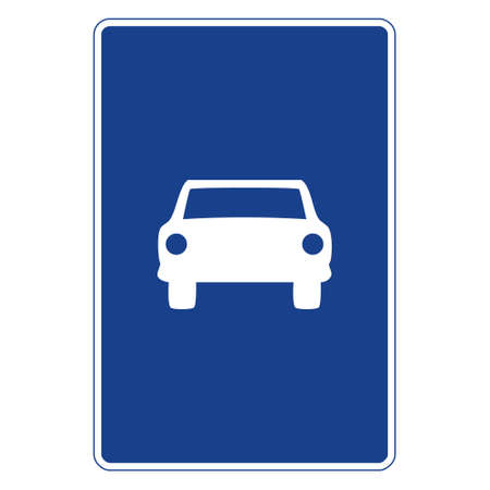 Rectangular traffic signal in blue and white, isolated on white background. Road for cars start signのイラスト素材