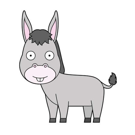 Cute cartoon vector illustration of a donkeyのイラスト素材