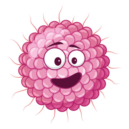 Vector illustration of a Varicella Zoster Virus in cartoon style isolated on white backgroundのイラスト素材