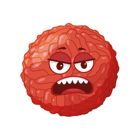 Vector illustration of a Zika Virus in cartoon style isolated on white backgroundのイラスト素材