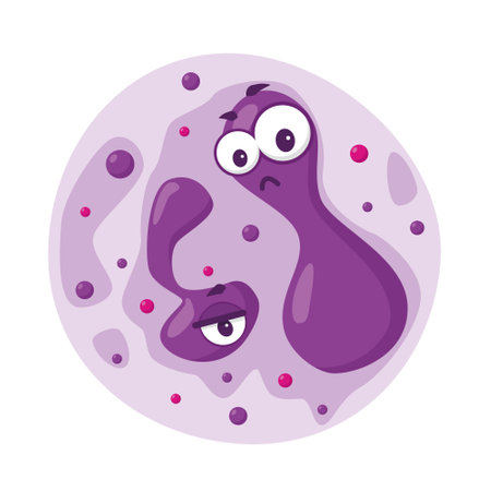 Vector illustration of an Anaplasma bacterium in cartoon style isolated on white backgroundのイラスト素材