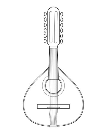 Easy coloring cartoon vector illustration of a bandurria isolated on white backgroundのイラスト素材