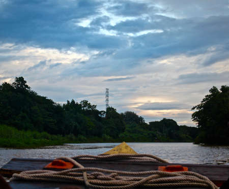 A nice river trip by the boat in Thailand.の写真素材