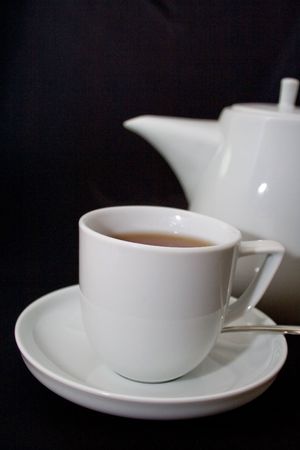 Cup of tea and teapotの写真素材